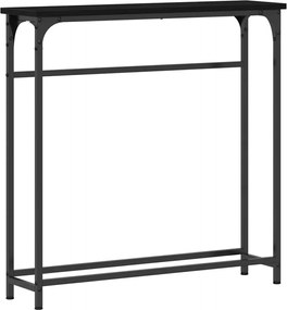vidaXL Τραπέζι κονσόλας με ράφι Μαύρη Οξυά 75 x 19,5 x 75 εκ.