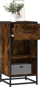 vidaXL Ραφιέρα Καπνιστή Δρυς 35,5x35x76 εκ. Επεξ. Ξύλο + Μέταλλο