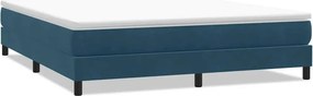 vidaXL Κρεβάτι Boxspring χωρίς Στρώμα Σκούρο Μπλε 180x210 εκ Βελούδινο