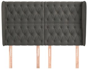vidaXL Κεφαλάρι με Πτερύγια Σκούρο Γκρι 163x23x118/128 εκ. Βελούδινο