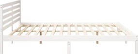 vidaXL Σκελετός Κρεβατιού Λευκό 200 x 210 cm Στερεά ξυλεία πεύκου