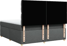 vidaXL Κρεβάτι Boxspring με Στρώμα Σκούρο Γκρι 180x200 εκ Υφασμάτιν