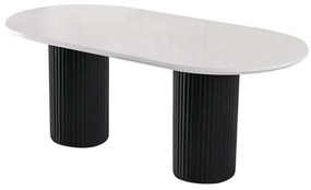 Τραπέζι Li 974NMB1551 200x100x77cm White-Black Mdf,Ξύλο