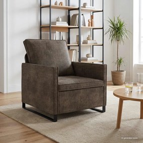 vidaXL Πολυθρόνα Σκούρο Γκρι 70 x 81 x 82 εκ. Συνθετικό σουέντ