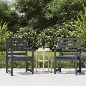 vidaXL Καρέκλες Κήπου 2 τεμ. Γκρι 60 x 48 x 91 εκ. Μασίφ Ξύλο Πεύκου