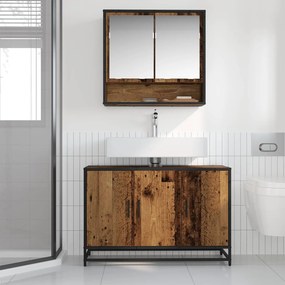 vidaXL Ντουλάπι Μπάνιου Παλιό Ξύλο 90 x 33 x 60 εκ. Επεξεργασμένο ξύλο