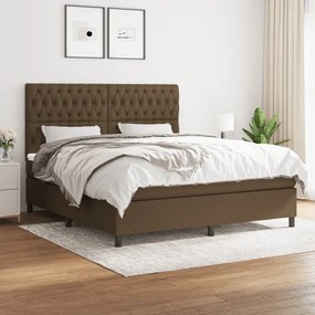 ΚΡΕΒΑΤΙ BOXSPRING ΜΕ ΣΤΡΩΜΑ ΣΚΟΥΡΟ ΚΑΦΕ 180X200 ΕΚ ΥΦΑΣΜΑΤΙΝΟ 3142036