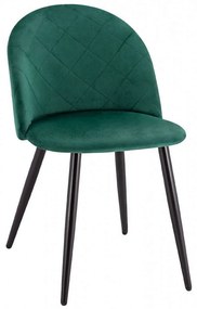 Καρέκλα HM8731.03 49x57x79Υcm Black-Forest Green Σετ 4τμχ Βελούδο, Μέταλλο
