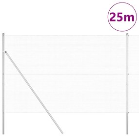 vidaXL Φράχτης με Στήλες. Ασημί 1.5 x 25 m Ατσάλι