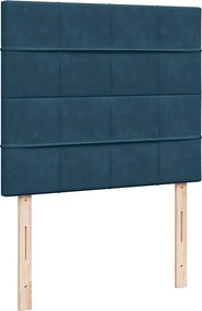 vidaXL Κρεβάτι Boxspring με Στρώμα Μπλε 120x190 εκ. Βελούδινο