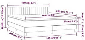 Κρεβάτι Boxspring με Στρώμα Ροζ 160x200 εκ. Βελούδινο - Ροζ