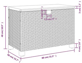 Κουτί Αποθ. Κήπου Μπεζ 80x40x48 εκ. Συνθ. Ρατάν/Μασίφ Ακακία - Μπεζ