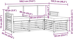 vidaXL Σειρά Καναπέ Εξωτερικού 4 pcs Άσπρο και Ανθρακί