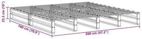 Σκελετός Κρεβατιού Χωρίς Στρώμα 180x200 εκ Μασίφ Ξύλο Πεύκου - Καφέ