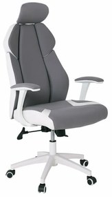 Καρέκλα γραφείου Mesa 409, Άσπρο, Γκρι, 122x64x72cm, 17 kg, Με μπράτσα, Με ρόδες, Μηχανισμός καρέκλας: Κλίση | Epipla1.gr