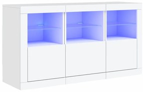 vidaXL Μπουφές με LED Λευκός 123 x 37 x 67 εκ.