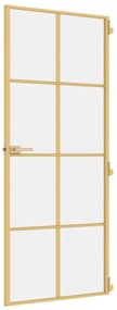 vidaXL Εσωτερική Πόρτα Χρυσή 83 x 201,5 εκ. Ψημένο Γυαλί & Αλουμίνιο