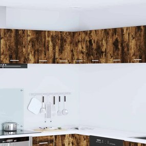 vidaXL Κρεμαστό ντουλάπι με αποθήκευση Riga Καπνιστός Δρυς και Λευκό