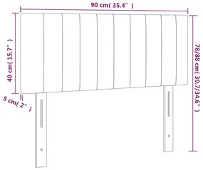 vidaXL Κεφαλάρι Κρεβατιού LED Σκούρο Γκρι 90x5x78/88 εκ. Βελούδινο