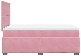 ΚΡΕΒΑΤΙ BOXSPRING ΜΕ ΣΤΡΩΜΑ ΡΟΖ 120X200 ΕΚ. ΒΕΛΟΥΔΙΝΟ 3290881