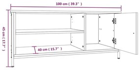 Έπιπλο Τηλεόρασης Καπνιστή Δρυς 100x40x45 εκ. Επεξ. Ξύλο - Καφέ