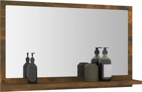 vidaXL Καθρέφτης Μπάνιου Καπνιστή Δρυς 60x10,5x37 εκ. Επεξεργ. Ξύλο