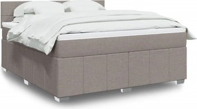 vidaXL Κρεβάτι Boxspring με Στρώμα Taupe 180x200 εκ. Υφασμάτινο