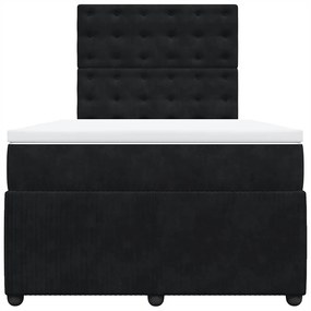 vidaXL Κρεβάτι Boxspring με Στρώμα Μαύρο 120 x 200 εκ. Βελούδινο