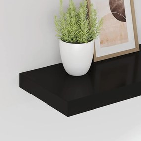 vidaXL Ράφι Τοίχου Μαύρο 80x23,5x3,8 εκ. MDF