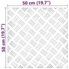 vidaXL Σκαλοπάτι τετράγωνο 4 pcs Ασημί 50 x 50 cm Αλουμίνιο