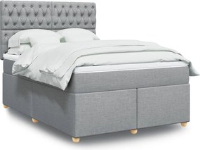vidaXL Κρεβάτι Boxspring με Στρώμα Αν. Πράσινο 160x200εκ Υφασμάτινο