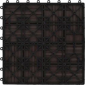 vidaXL Πλάκα Κατασκευής 11 pcs Σκούρο Καφέ 30 x 30 cm WPC