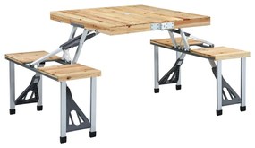 Τραπέζι Κάμπινγκ Πτυσσόμενο με 4 Καθίσματα από Ατσάλι/Αλουμίνιο