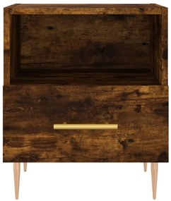 vidaXL Κομοδίνα 2 τεμ. Καπνιστή Δρυς 40 x 35 x 47,5 εκ. Επεξεργ. Ξύλο