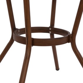 Τραπέζι MOSES Αλουμινίου Bamboo look Καφέ με Γυαλί Φ70x76Υ εκ. 70x70x76 εκ.