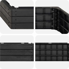vidaXL Ανεβασμένο Κρεβάτι Μαύρο 148 x 129 x 25 εκ PP