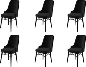 Καρέκλα 6τμχ Μαύρο PARE 46x46x94