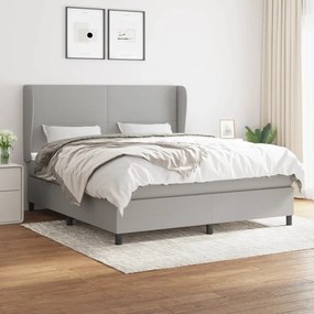 ΚΡΕΒΑΤΙ BOXSPRING ΜΕ ΣΤΡΩΜΑ ΑΝΟΙΧΤΟ ΓΚΡΙ 180X200 ΕΚ. ΥΦΑΣΜΑΤΙΝΟ 3127821