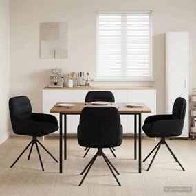 vidaXL Γυριστές καρέκλες φαγητού 4 pcs Τεχνητό Δέρμα Μαύρο