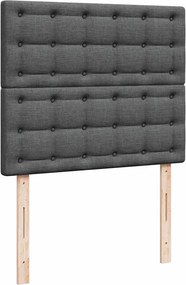 vidaXL Κρεβάτι Boxspring με Στρώμα Σκούρο Γκρι 120x190 εκ Υφασμάτινο