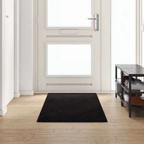 vidaXL Δερμάτινο Χαλί Μαύρο 80 x 250 cm 100% Πολυπροπυλένιο Τούφτα