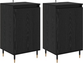 vidaXL Πλαϊνό γραφείο 2 pcs Μαύρη Οξυά 40 x 35 x 70 εκ.