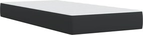 vidaXL Κρεβάτι Boxspring με Στρώμα Μαύρο 100x200εκ.από Συνθετικό Δέρμα