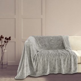 Ριχτάρι Flannel Aria Silver Melinen Τριθέσιο 170x300cm Πολυέστερ