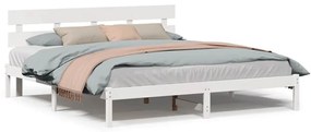 vidaXL Σκελετός Κρεβατιού Λευκό 200 x 200 cm Μασίφ ξύλο πεύκου