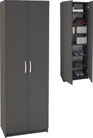 Παπουτσοθήκη Renso Megapap δίφυλλη χρώμα ανθρακί 59,8x37,8x178,5εκ.
