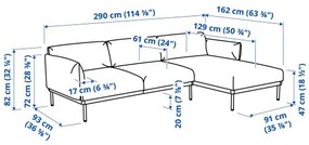 ÄPPLARYD τριθέσιος καναπές με σεζλόνγκ 694.180.67