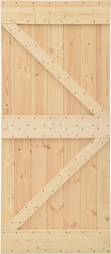 vidaXL Συρόμενη Πόρτα 2 pcs 80 x 210 cm Μασίφ Ξύλο Πεύκου