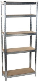 Ραφιέρα Βαρεώς Τύπου Ασημί/Φυσικό Μέταλλο/MDF 75x30x172cm