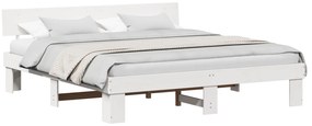 vidaXL Σκελετός Κρεβατιού Λευκό 180 x 200 cm Συμπαγές ξύλο πεύκου